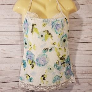 Maurices Multi Color Lace Trim Tank Top